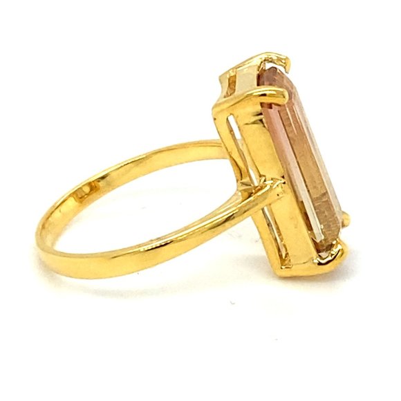 Watermelon Tourmaline 5.08ct Solid 14K Yellow Gold Ring - Picture 4 of 7
